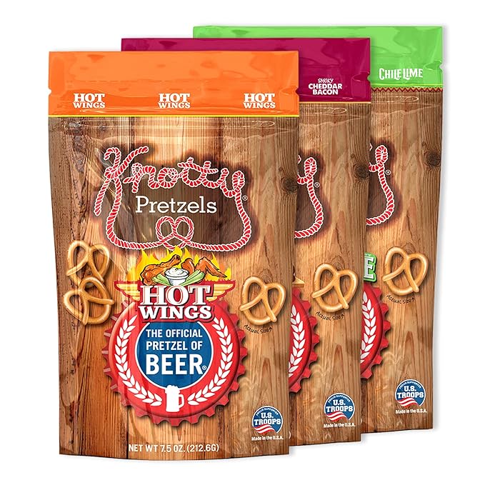 Knotty Pretzels ???쏷he Official Pretzel of Beer??7.5 Ounce Pretzel in Resealable Snacks Bags