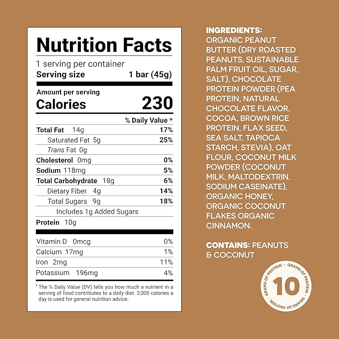 FROPRO Plant Protein Snack Bars - Plant Based Protein Bars, All-Natural, Gluten, Dairy, & Soy Free