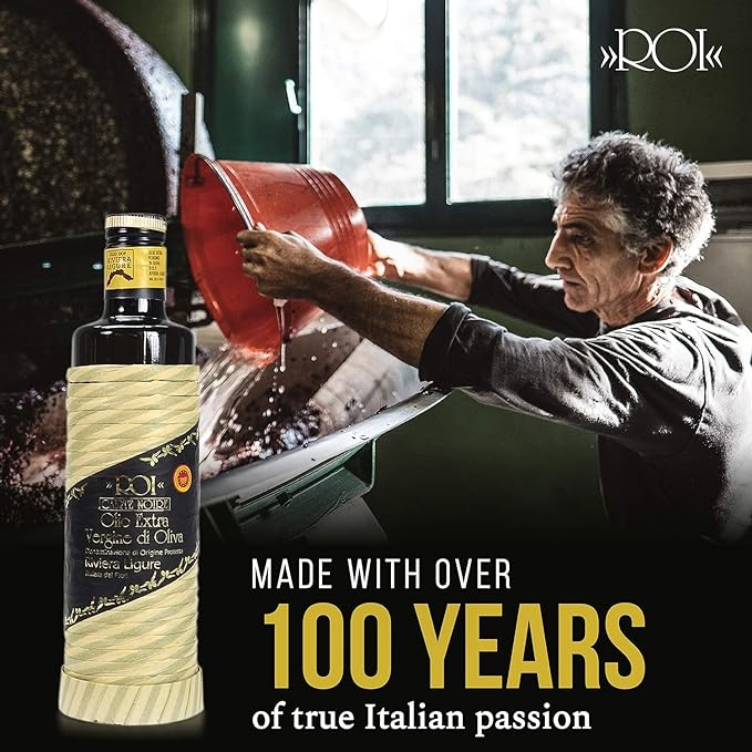 ROI Italian Extra Virgin Olive Oil - Made From Ligurian Taggiasca Oilves - High Polyphenol - DOP