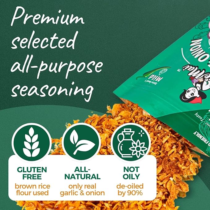 MaeMai Chili Crisp (MILD Spice) - Premium Onion & Garlic Flakes - Crispy All-Purpose Seasoning