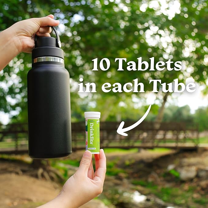 Drinklits Lemon Lime Electrolyte Tablets for Hydration | Great Taste - 0g Sugar - Essential