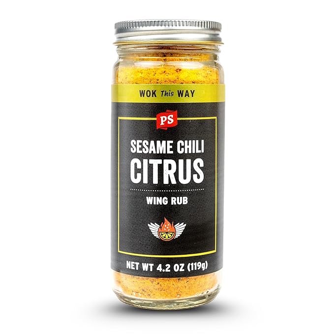 PS Seasoning Sesame Chili Citrus Wing Rub - Zesty Korean Seasoning Dust with Sesame, Gochugaru