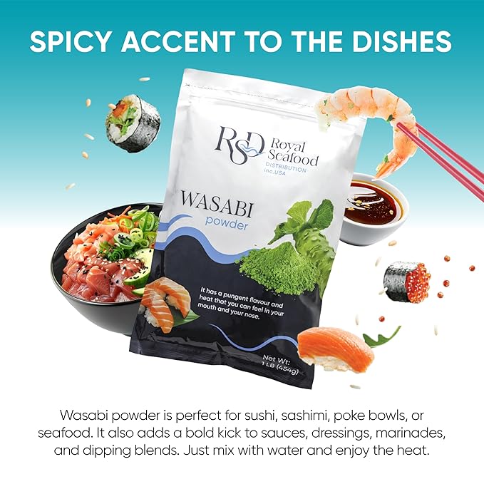 RSF ??Premium Wasabi Powder 1 LB ??Real Japanese Horseradish Root Powder for Sushi, Sashimi &