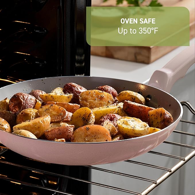 T-Fal Refresh Ceramic Pots and Pans Set, 20-Piece Nonstick Cookware Set, Stockpot, Griddle, Frying