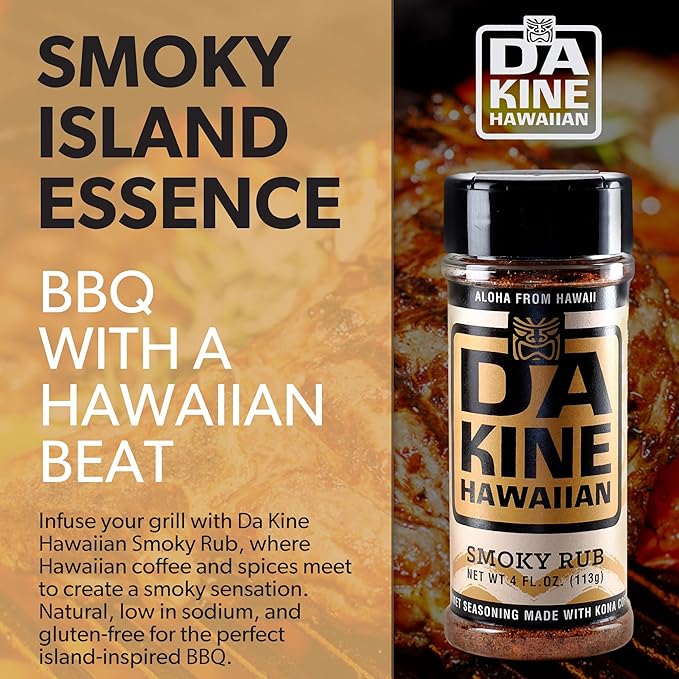Da Kine Hawaiian Premium BBQ Dry Rub Seasoning - Authentic BBQ Seasoning Blend, Perfect Gourmet Rub