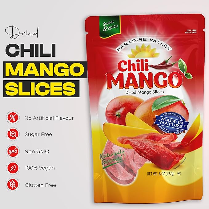 Dried Mango Slices - Delicious Texture Soft & Juicy Low Sugar Added Dried Mango - Naturally Ripened