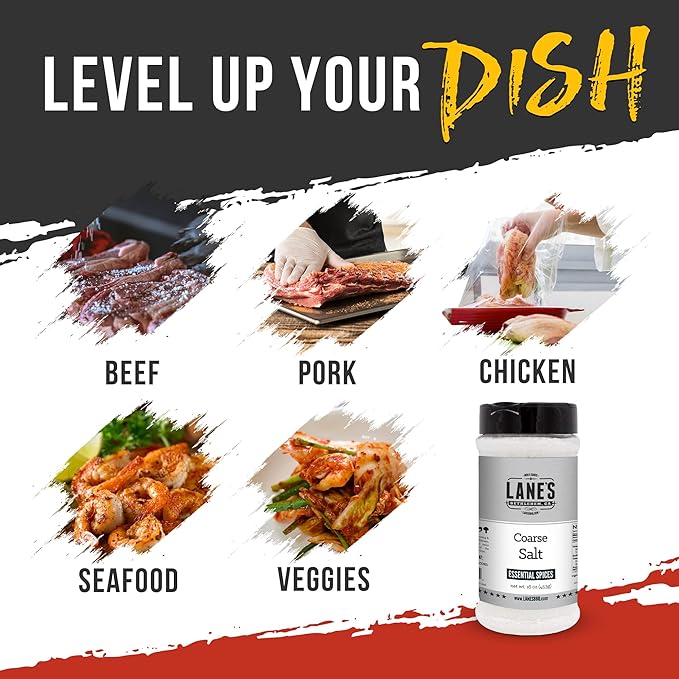 Lane's Kosher Salt Coarse Sea Salt Seasoning, All-Natural Premium Coarse Salt for BBQ, Gluten-Free