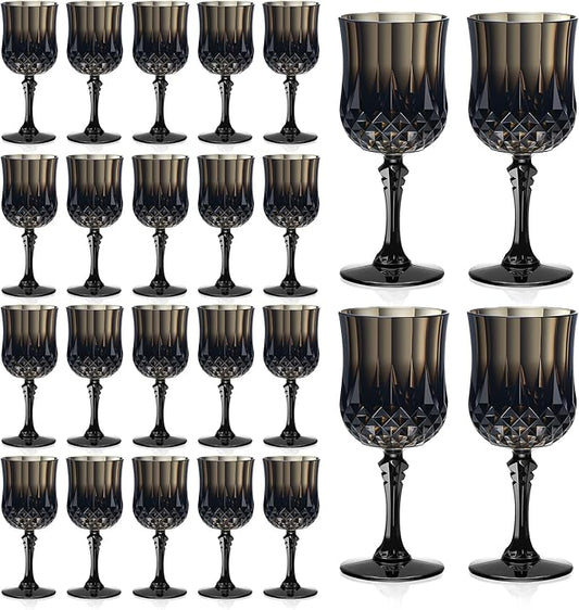 XUWAIDSGN 7oz Plastic Vintage Wine Glasses Drinking Glasses Unbreakable Wedding Glassware Crystal