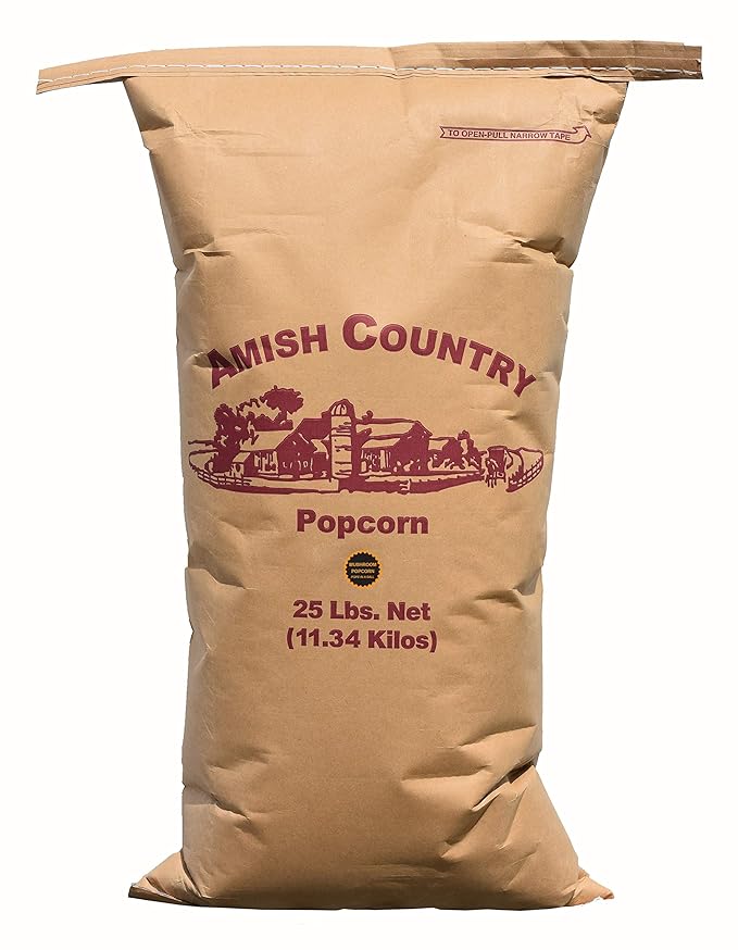 Amish Country Popcorn | 25 lb Bag | Mushroom Popcorn Kernels | Old Fashioned, Non-GMO and Gluten