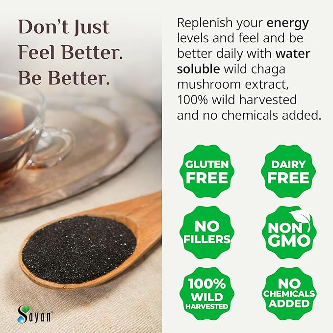 Sayan Chaga Mushroom Extract Powder (2.2 Lb) ??Freeze Dried Siberian Wild Harvested - Organic