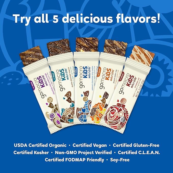 GoMacro MacroBar Organic Vegan Protein Bars - Dark Chocolate + Almonds & Coconut, Almond Butter