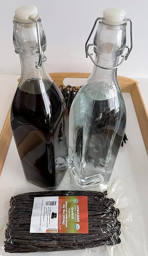 1 Lb Organic Madagascar Vanilla Beans Grade B. Certified USDA Organic 6"-7" by FITNCLEAN VANILLA.