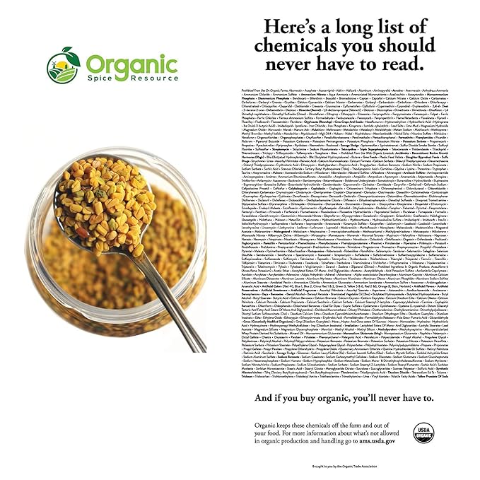 Organic Fenugreek Powder | 8 oz - 226g | USDA Organics and Non-GMO Verified Project Approved |