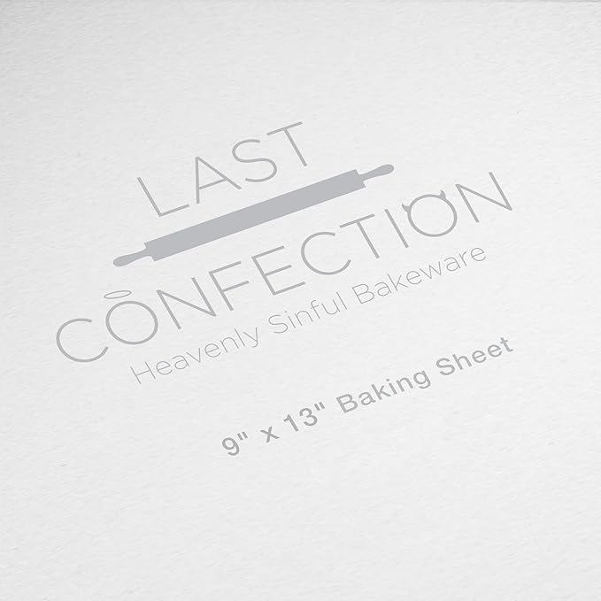 Last Confection 12 Cookie Baking Sheets 9" x 13" - Small Rimmed Aluminum Jelly Roll Trays - Quarter