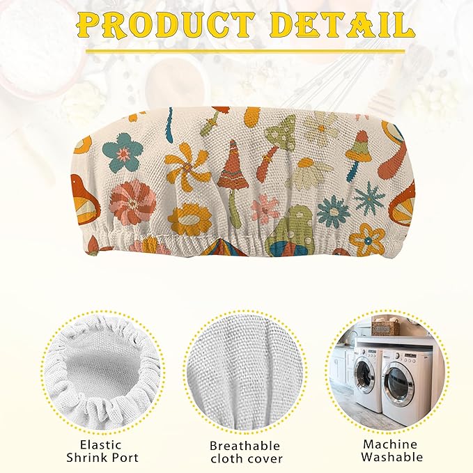 Vintage Mushrooms Sourdough Starter Jar Cloth Covers, Gifts for Women Baker 5 Pack Kit Stretchy