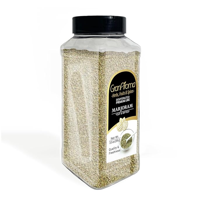 GranAroma Marjoram Cut & Sifted, French & Italian Cuisine, Savory Seasoning (3.52 Ounce)