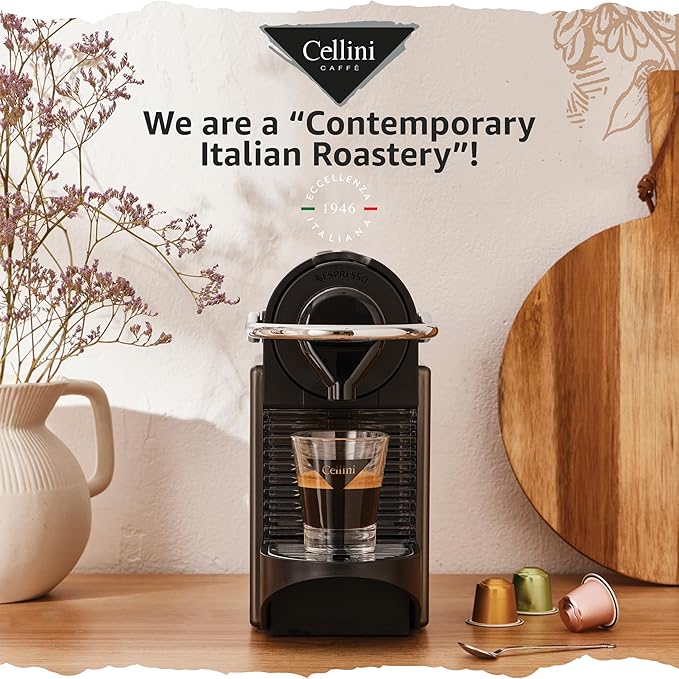 Cellini Caffè Cremoso Aluminum Nespresso Pods, 30 Count, Medium Roast Coffee Capsules, 100%