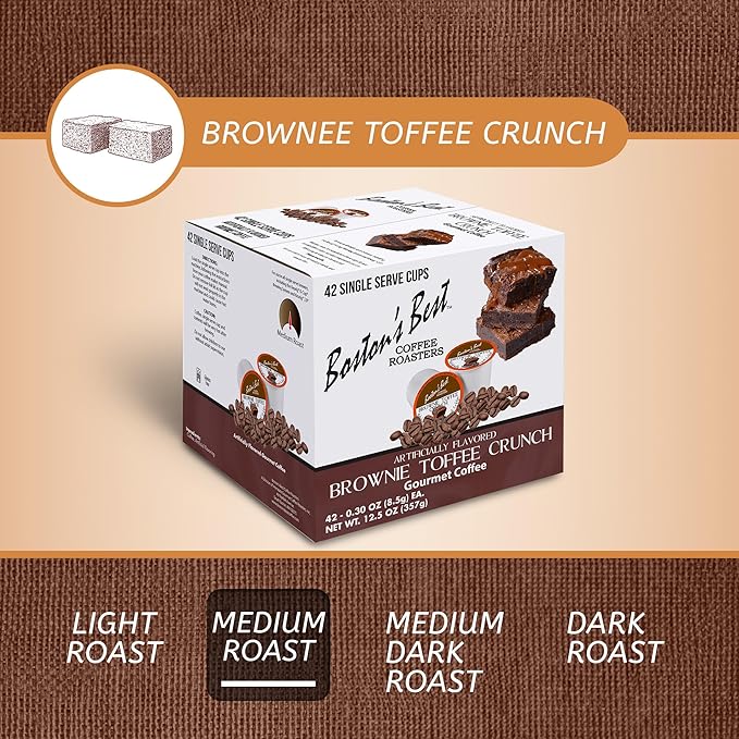 Boston’s Best - Brownie Toffee Flavored Delicious Gourmet Coffee Compatible with Keurig Coffee