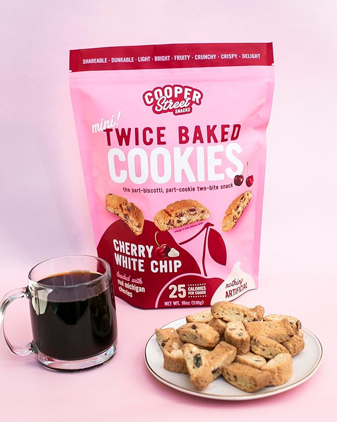 Cooper Street Twice-Baked Cherry White Chip Biscotti Cookies (16 oz) ??Over 50 Biscotti Cookies per
