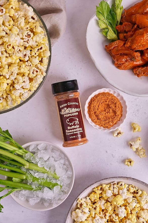 Amish Country Popcorn | Buffalo Flavor Popcorn Seasoning - 4.75 oz | Old Fashioned, Non-GMO and