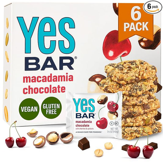 The YES Bar YES Bar ??Macadamia Chocolate ??Plant Based Protein, Decadent Snack Bar ??Vegan, Paleo
