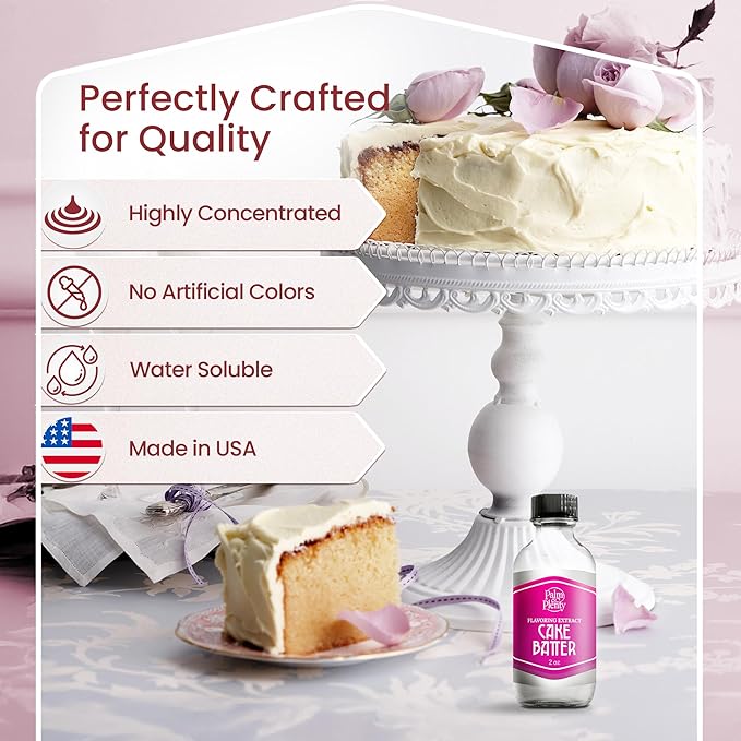 Palm and Plenty Cake Batter Extract - Flavoring for Candy, Baking, and Drinks - Food-Grade Oil for