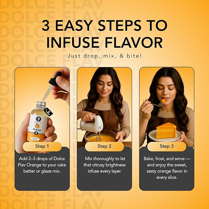 Dolce Flav Natural Orange Extract ??2 Ounce Oil-Soluble Kosher, Sugar-Free, Concentrated Citrus