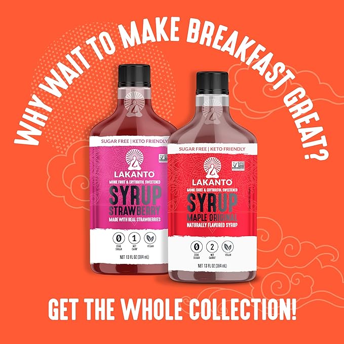 Lakanto Sugar Free Cinnamon Maple Syrup - Monk Fruit Sweetener, Keto Diet Friendly, Vegan, 2g Net