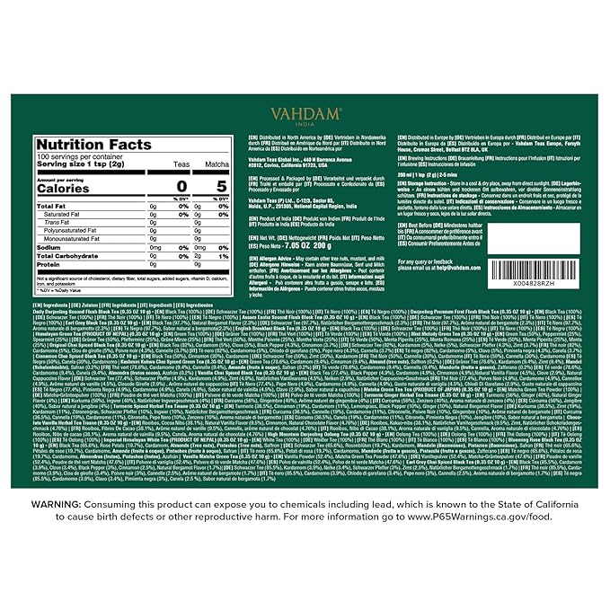 VAHDAM, World Top 20 Tea Sampler - Black, Green, Chai, Herbal & More | Assorted Loose Leaf Gift Set