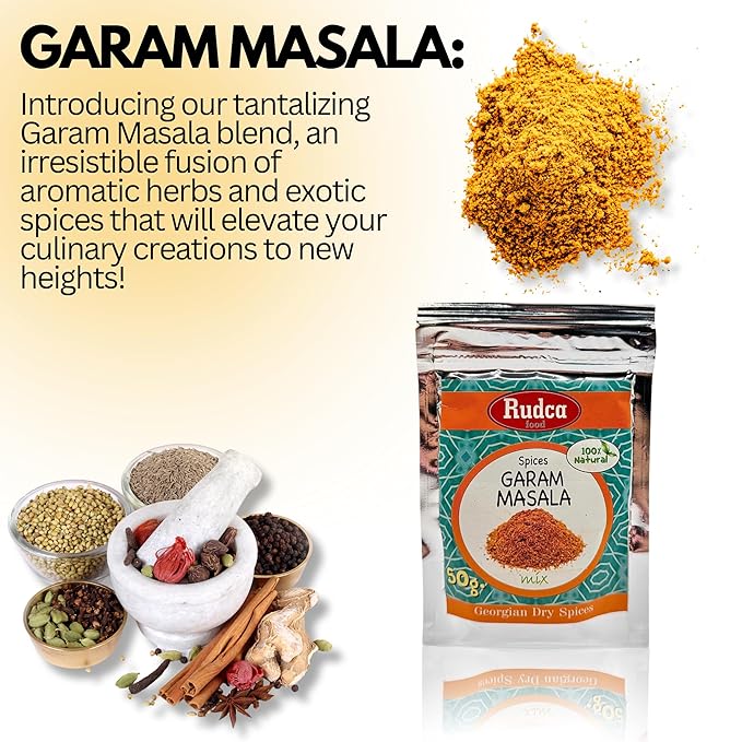 Rudca Food Georgian Garam Masala Spice Blend - Aromatic Spice Blend Georgian Natural Mix - 1.78 oz