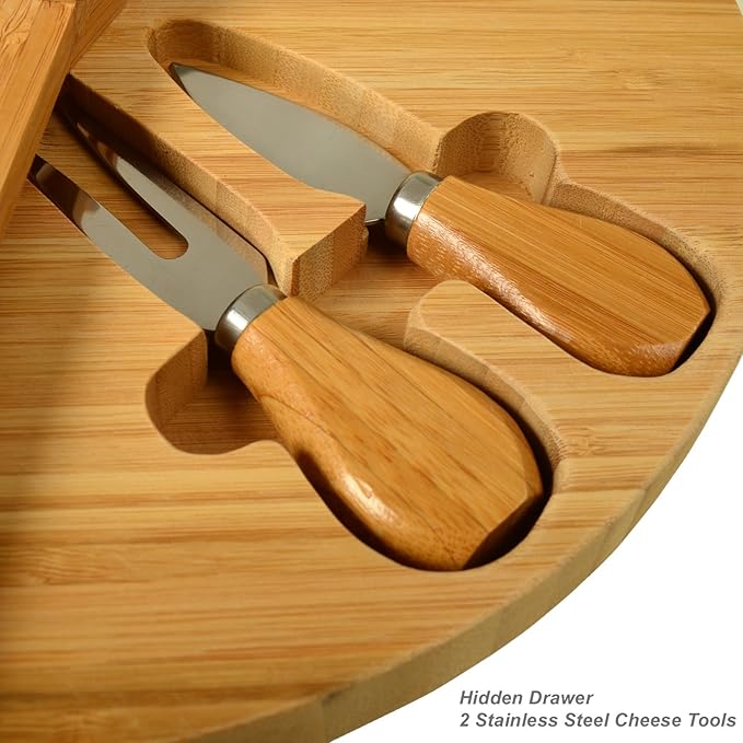 Picnic at Ascot Patented Personalized Monogrammed Engraved Bamboo Cheese/Charcuterie Board with