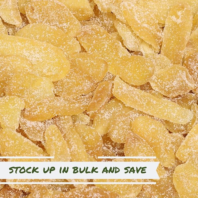 Crystallized Ginger Slices by It's Delish, 5 Lbs Bulk | Candied Ginger Candy Fruit Chews Natural