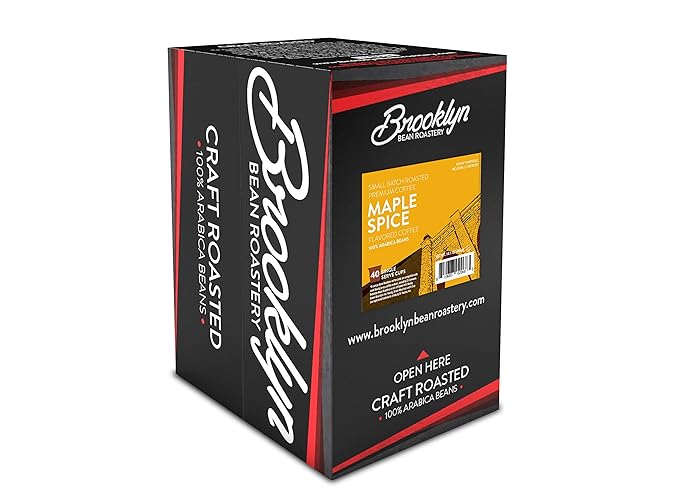 Brooklyn Beans Roastery Coffee Pods, Fall Maple Spice Flavored - Compatible with Keurig K Cup