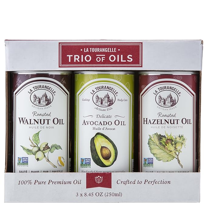La Tourangelle, Favorites Trio of Oils - Roasted Walnut Oil, Avocado Oil, Toasted Sesame Oil, Gift