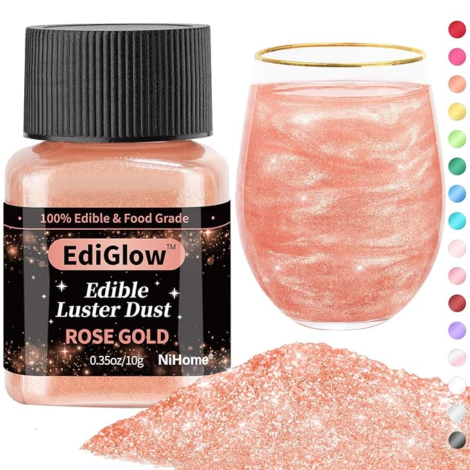NiHome Edible Food-Grade Glitter Powder Glimmer Luster Dust Metallic Fancy Food Decorating Sprinkle