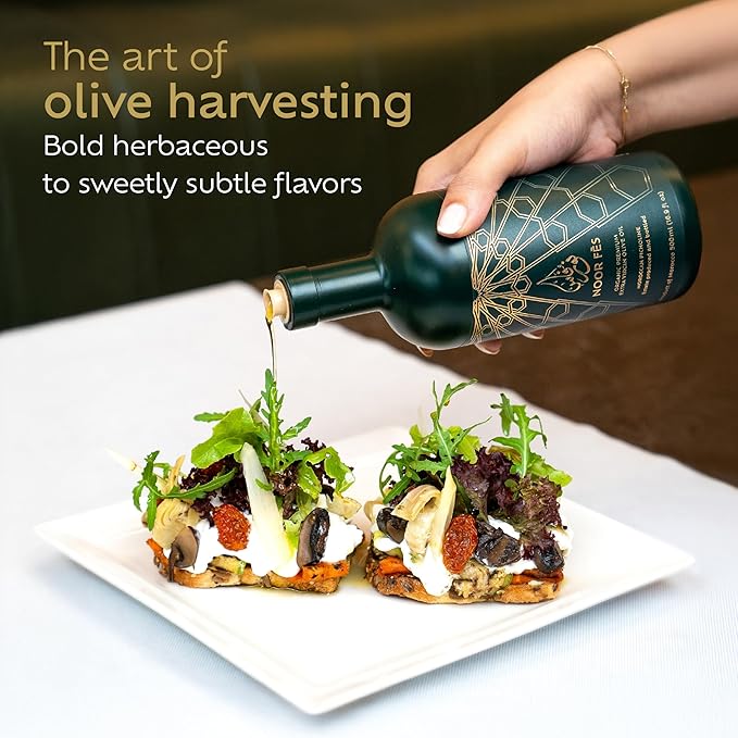 NOOR FÈS 20+ Awards EVOO | Polyphenol Rich 584 mg/kg | USDA Organic Extra Virgin Olive Oil |