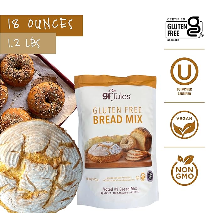 gfJules Certified Gluten Free Bread Baking Mix | Loaf, Baguettes, Bagels, Focaccia and more | No