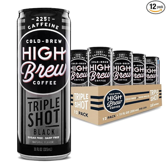 High Brew Coffee | Lightly Sweetened Cold Brew Iced Coffee with Pure Cane Sugar – 225 mg Natural