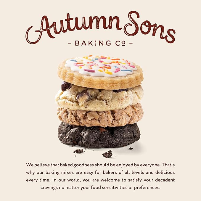 Autumn Sons Baking Co. Gluten Free Cookie Mix Variety Pack. Sugar Cookie, Chocolate Chunk, Double