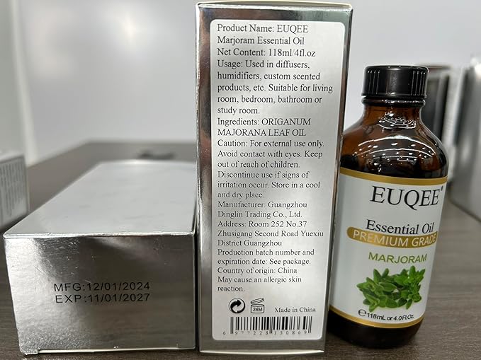 Marjoram Essential Oil 118 ml Large Bottle Premium Marjoram Oil with Glass Dropper Great for