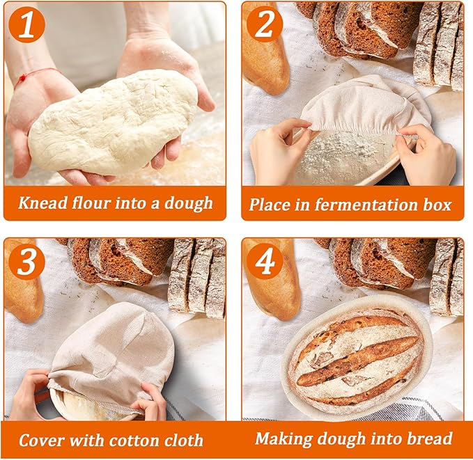 6 inch Oval Mini Banneton Bread Proofing Basket Small Sourdough Bread Baking Supplies Set of 5