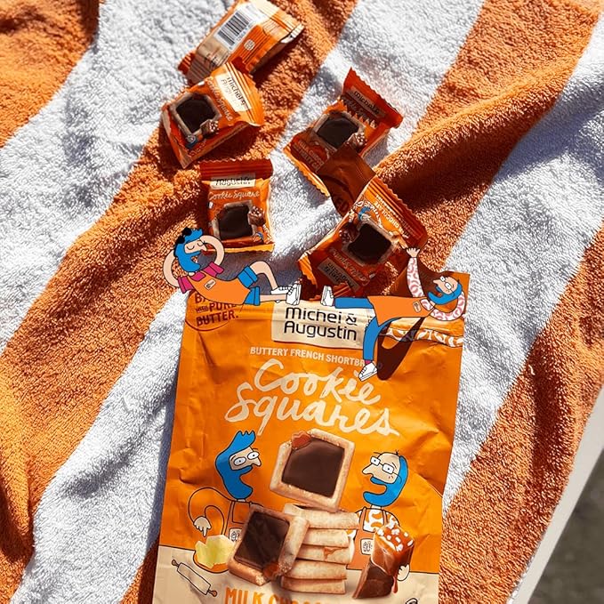 Michel et Augustin Cookies, Individually Wrapped Snacks, 3 Pack, Gourmet Milk Chocolate & Caramel