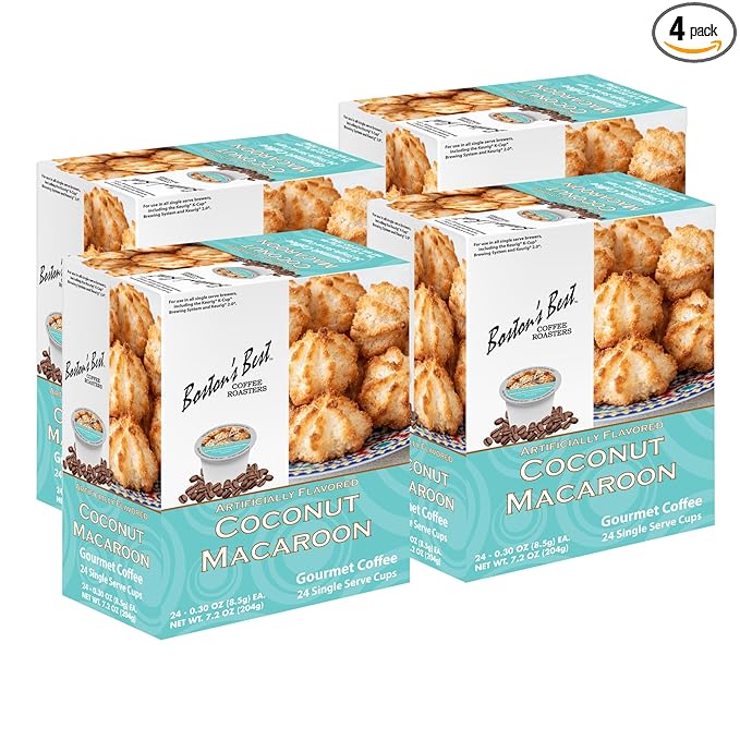 Boston’s Best - Coconut Macaroon Flavored Delicious Gourmet Coffee, Compatible with Keurig Coffee