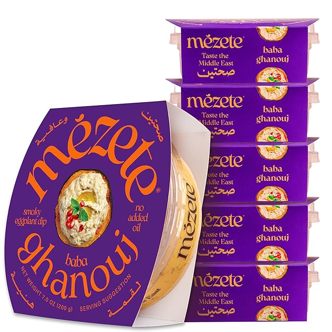 Mezete Gourmet Dips | No Added Oils or Sugar | Roasted Eggplant Spread and Dip | Authentic Middle