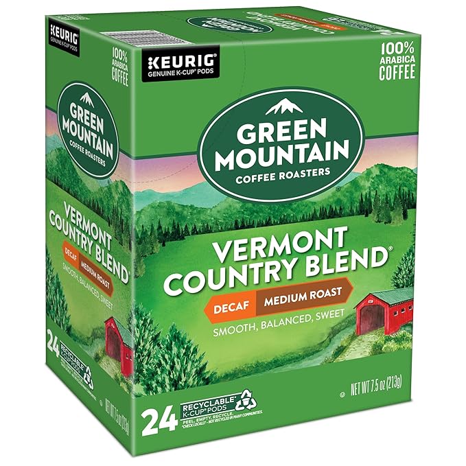 Green Mountain Coffee Roasters Vermont Country Blend Decaf, Keurig Single-Serve K-Cup Pods, Medium