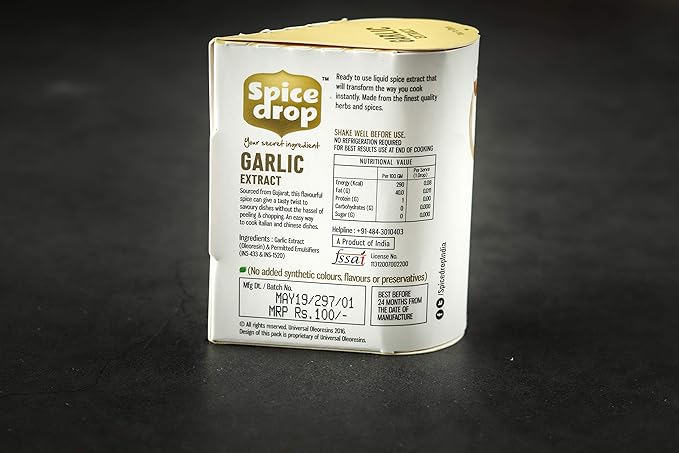 Spice Drop Pure Garlic Extract - Salad Dressing, Seasoning, Cooking, Baking, Dips | Premium Quality