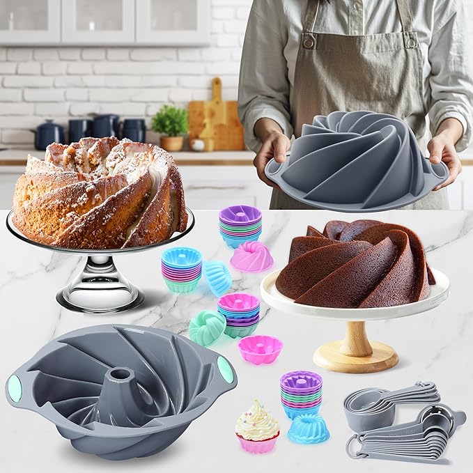 Tongjude 72 Pieces Silicone Bakeware Set, Nonstick Baking Pans Set, Easy Release Oven Silicone Pan