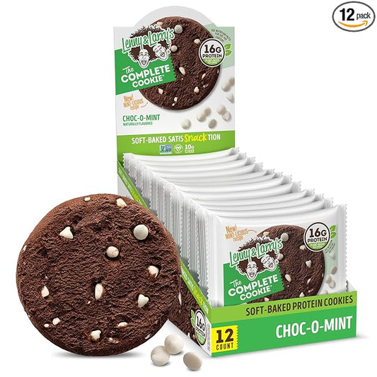 Lenny & Larry's The Complete Cookie, Choc-O-Mint, Soft Baked, 16g Plant Protein, Vegan, Non-GMO, 4