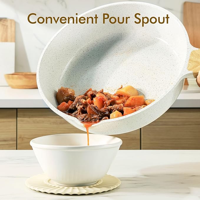 SENSARTE Nonstick Ceramic Cookware Set 13-Piece, Healthy Pots and Pans Set, Non-toxic Kitchen