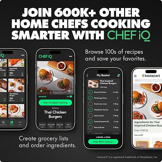 CHEF iQ Sense [2025 Model] | Smart Wireless Meat Thermometer | 2 Ultra-Thin Probes | WiFi Unlimited
